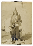 Large 5 x 7 Silver Gelatin Photo of Sioux Chief Afraid of a Hawk -- Circa 1890